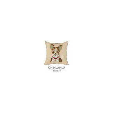 Floor Fluffy Embroidered Decorative Pillows 18 X 18 With Smiling Puppy