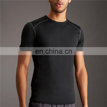 Black Stretch Short Sleeve Sports Custom Tee Shirt