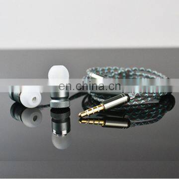 2015 High Quality Supper Bass Metal Earphone With Mirophone For Iphone Free OEM Logo