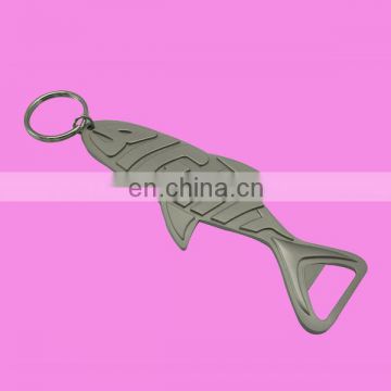 custom fish shape bottle opener keychain
