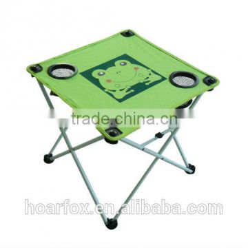 Small foldable table with two cup holders