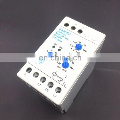 GKR-02 Voltage Monitoring Device Relay  Phase Failure And Phase-sequence Protection Relay Din Rail Motor Protection