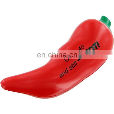 Popular anti stress chili pepper shaped PU foam squeeze ball