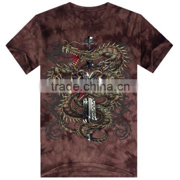 wholesale dragon pattern customize tie dyed t shirt