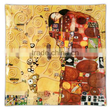 CARMANI Glass Plate 30x30cm "The Fulfilment" design Gustav Klimt