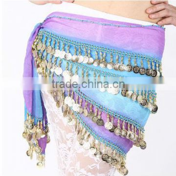 Four Layers Sequin Belly Dance Hip Scarf , Cheap Belly Dance Scarf , Belly Dance Hot and Sexy Hip Scarf