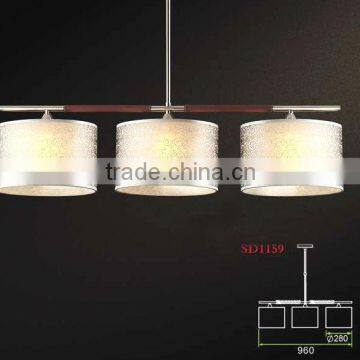 MModern chandelier lamp in white fabric lampshade for indoor