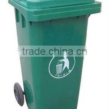 120L HOT HDPE outdoor standing plastic dust bin/waste bin with wheels and handle