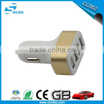 2016 SCGK metal car charger 3 port usb