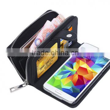 Unique Zipper Strap Belt Slots Wallet Leather Case for Samsung Galaxy S6 G9200/S4 i9500/S3 i9300