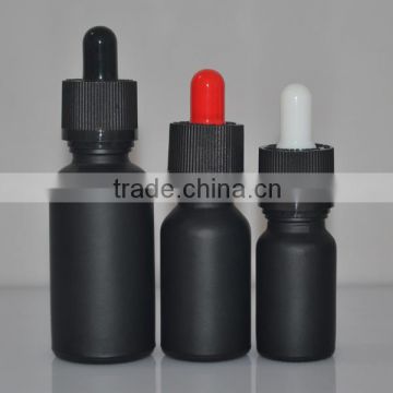 20ml frosted black glass dropper bottle with childproof cap for e-liquid