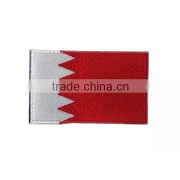 Bahrain embroidered coundtry flag patches with hook&loop backing