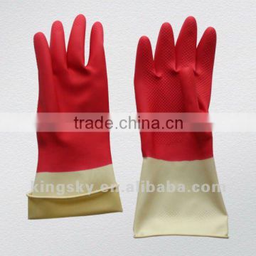 Double color household glove