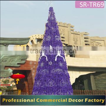 Customize 5m 6m 8m 9m 12m 15m outdoor large giant christmas tree with snowflake for plaza