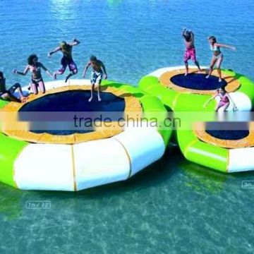 PVC adults on water games inflatable trampoline