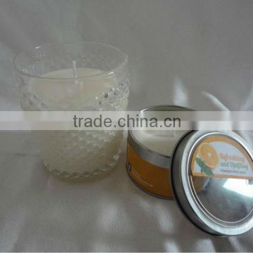 Refreshing Aroma Pure Soy Wax Candle in glass jar and tin for Christmas