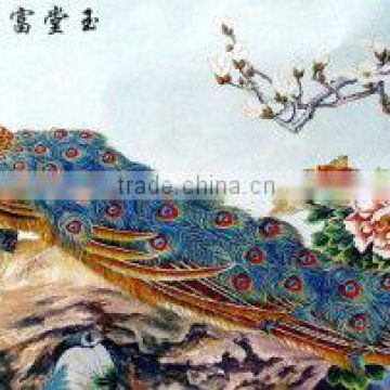 The peacock pattern cloth painting