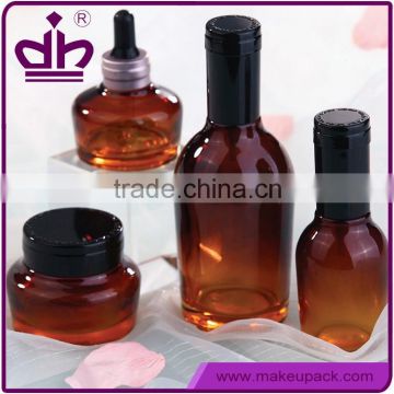 Shantou professional manufacturer amber empty cosmetic glass oil bottle