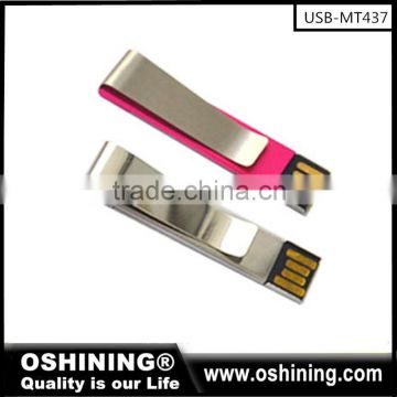 Wholeslae OEM logo Metal Clip USB Memory Stick 8GB ,16GB,32GB (USB-MT437)