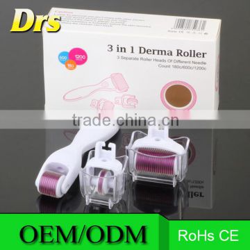 Derma Roller 3 in 1 Skin Care Kit 3 Roller Heads Made of Titanium Alloy Micro Needles