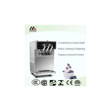 Counter Top Soft Ice Cream Machine With Twin Twist Flavors And Pasteurizer