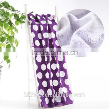 Super water absorbent 100% cotton purple terry bath towel