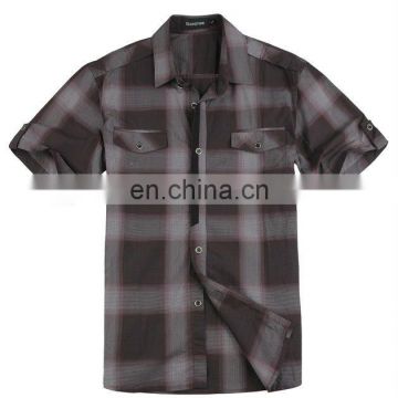 Mens Plaid Fashion Shirt with Short Sleeves