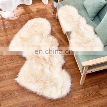 microfiber synthetic sheepskin imitate black faux fur area rug carpet