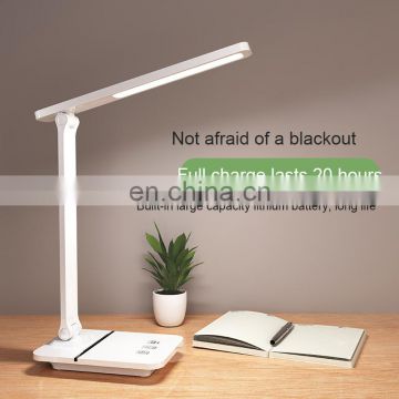 3 Color Temperature Table LED Desk Lamp Office Battery Operated Lamp with timer Desk Light with Phone