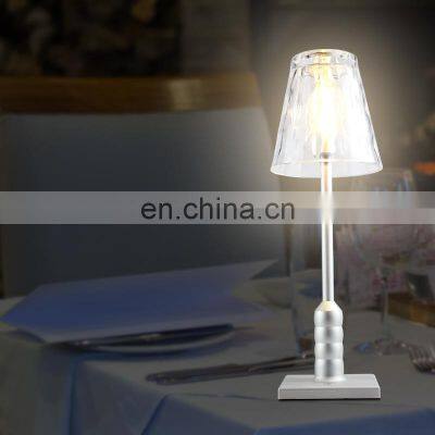 Luxury home decoration design modern cordless table lamps with glass shades for hotel bedroom bedside office cafe bar