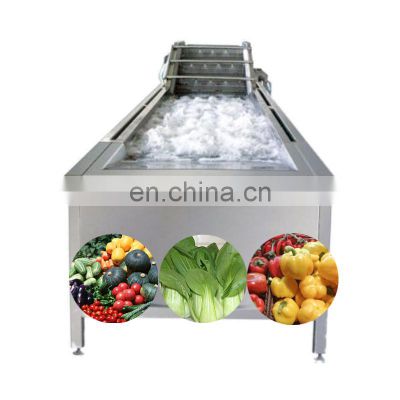 Auto vegetable fruit lettuce cabbage bubble washing washer cleaning machine with ozone for sale