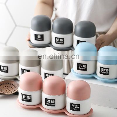 Spice Jars Spoon Ceramics Shakers Wholesale Storage Kitchen Supplies Set Food Seasoning Box Containers Herb Bottles Eco-friendly