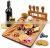 Portable Factory Supply Camping Bamboo Cheese 4pc Knife Wooden Cutting Board Set