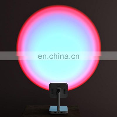 Romantic Visual Rechargeable Sunset Projection Led Light Usb Charging Ufo Shape Led Sunset Floor Light Lamp With Battery