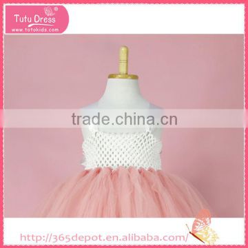 Tutu halter top light soft pink satin dress fluffy voile girl's dress children frocks designs
