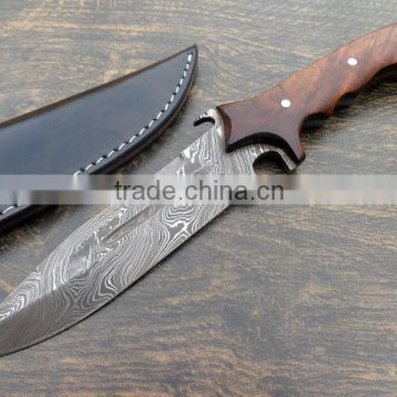 custom handmade damascus hunting knife