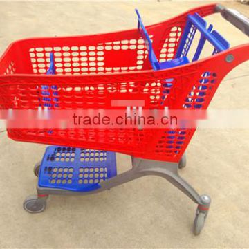 New Design Pure Plastic Wholly Plastic Shopping Cart for Supermarket Chains