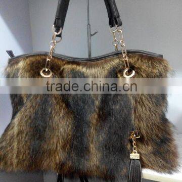 BG5862 Genuine Fox Fur Lady Handbags OEM Wholesale Retail fox bag