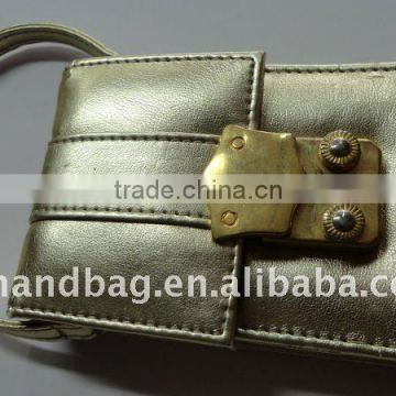 gold pattern leather purse