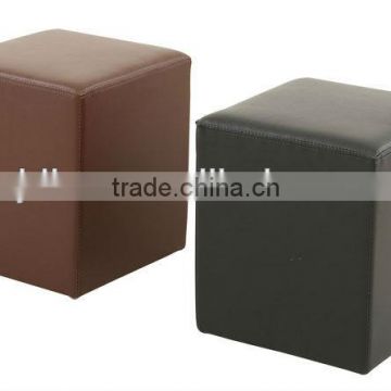 pvc leather wooden frame ottoman lower price(DO-6104B)