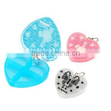 plastic pill box with 4 cases,heart shape