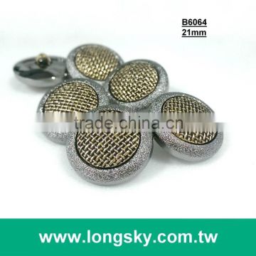 (#B6064/15mm, 21mm) New 2 piece assembled metal looked button for fashion garment