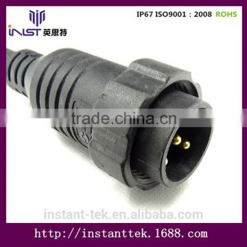 inst M36 2pin waterproof female and male black circular connector