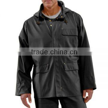 JSX548 New high quality hooded Nylon clear PVC Raincoat