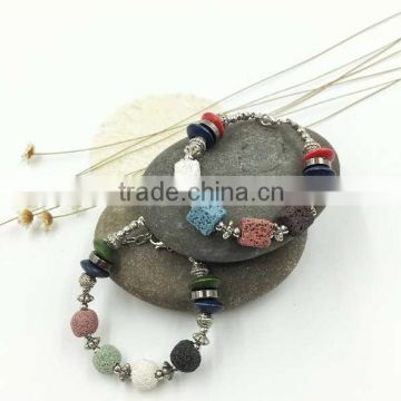 bob trading custom volcanic lava rock stone bracelet women mens stainless steel jewelry