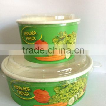 Newly Disposable Paper Container for Salad with Lids