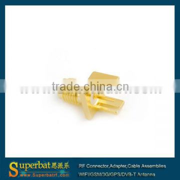 Wide Flange SMA Female PCB Connector End Launch Mount 0.79mm