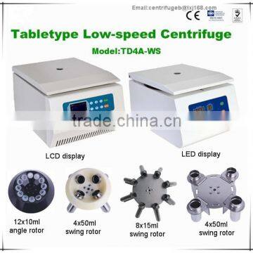 Benchtop Low-speed centrifuge TD4A-WS swing out rotor for prp tube and vaccum tube centrifugation in hospital