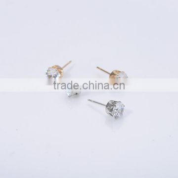 Wholesale 6mm,8mm Silver Frame Insert Zircon Jewelry Small Earrings