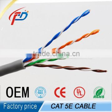 1000ft 4 pair 24awg twisted cat5e utp cable price per meter
